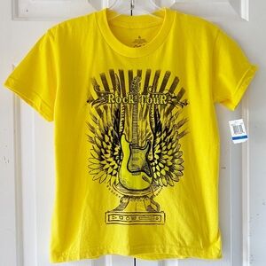 NWT Boys Rock Tour Guitar Yellow T Shirt Short Slv